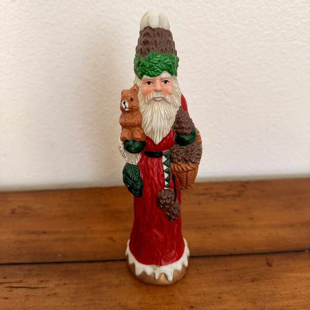 Ceramic Santa Clause Figurine 8 Inches Christmas Holiday Table Decor